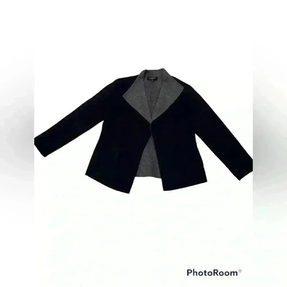 Talbots Navy with Grey lining wool front open jacket - Picture 3 of 5